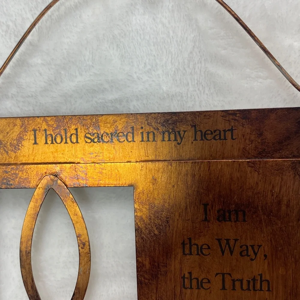Copper Religious‎ Wall Art John 14:6 Fish Symbol Christian Home Decor Rustic